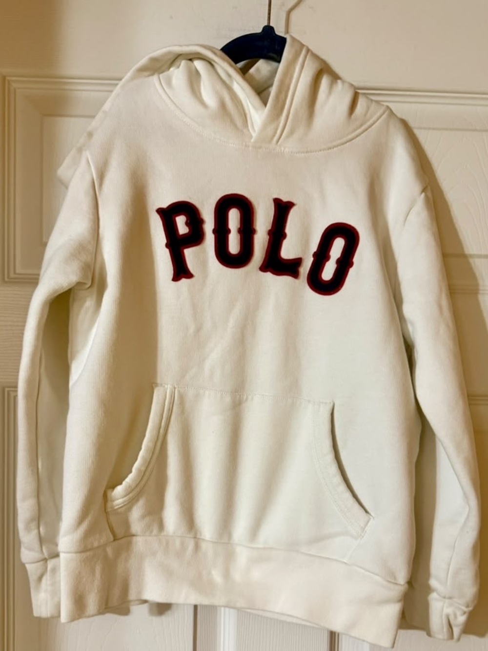 Polo by Ralph Lauren Cream Hoodie with Red POLO Appliqué
